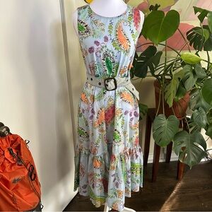 NWT Robert Friedman Multicolor Floral Midi Dress